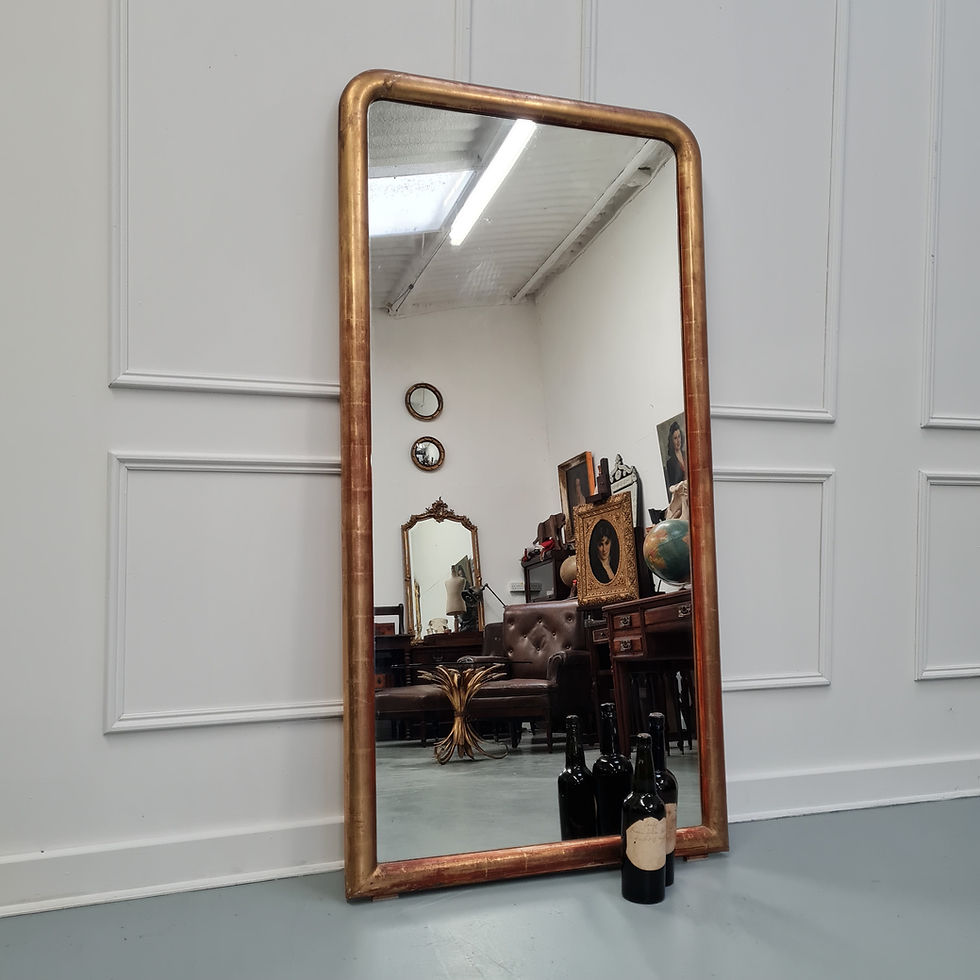 Thumbnail: Antique French Gilded Mirror c1870