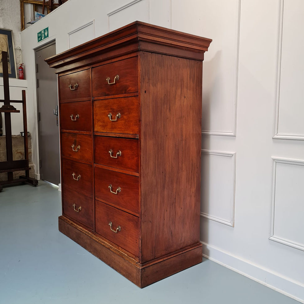 Thumbnail: Large Antique Bank of Mahogany Drawers c1880