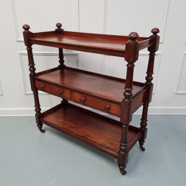 Thumbnail: Antique Mahogany Buffet Dumb Waiter