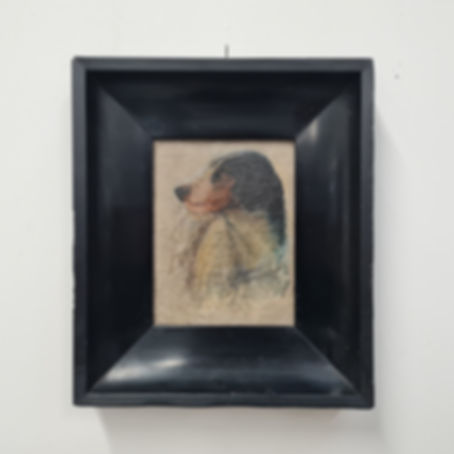 Lovely Antique Painting of Gordon Setter Dog 1922