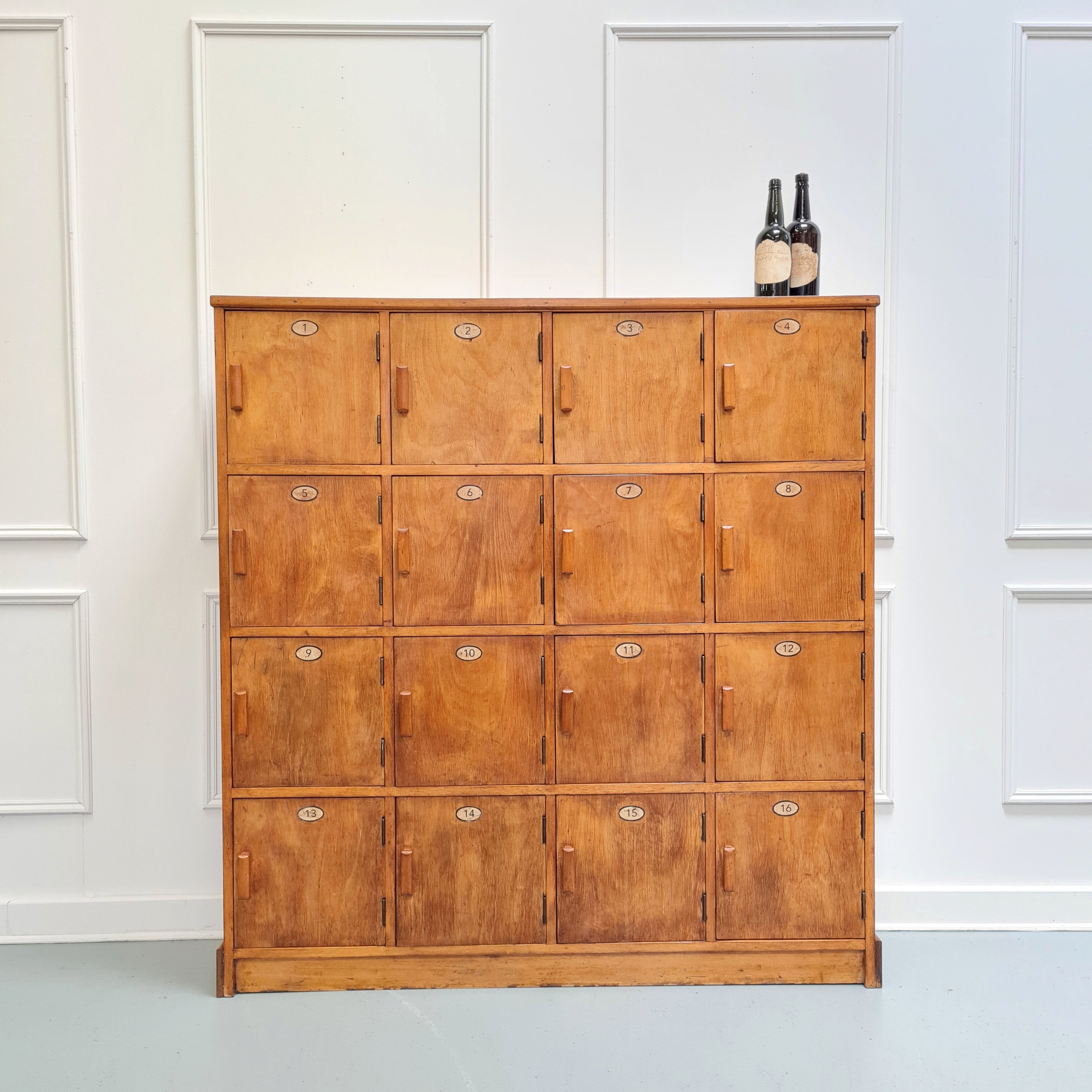 Vintage Mid Century Wooden School Lockers