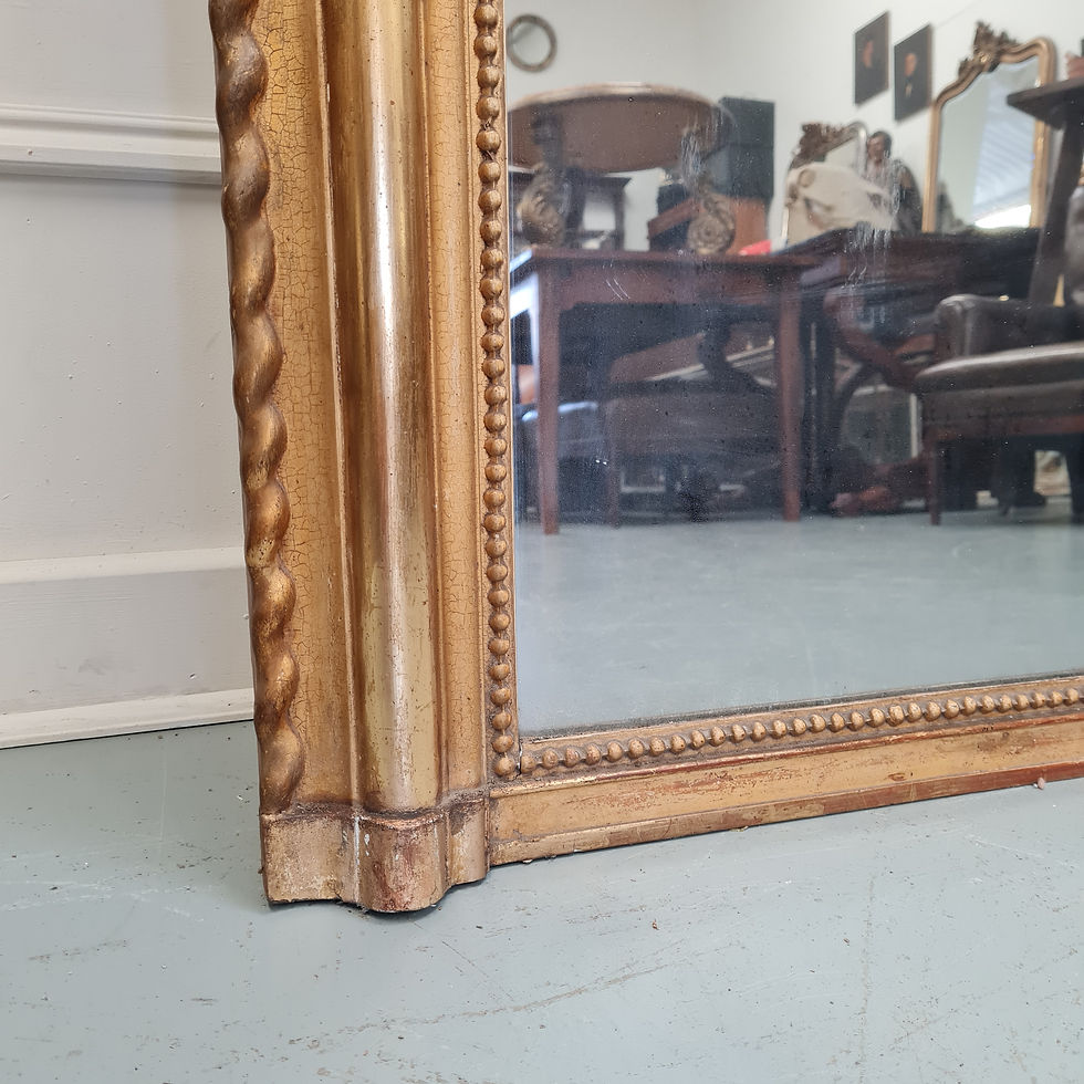 Thumbnail: Very Large Antique French Gilded Mirror C1870