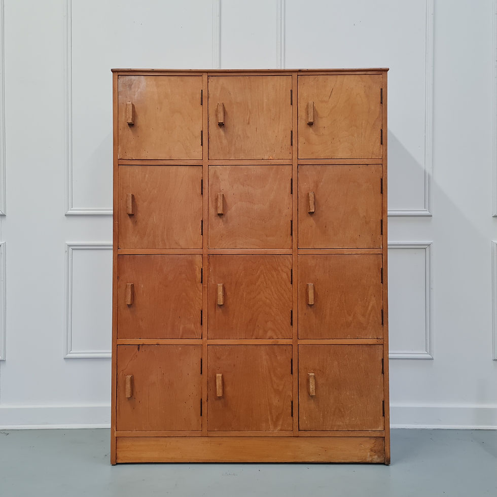 Thumbnail: Set of Vintage Wooden Mid Century School Lockers