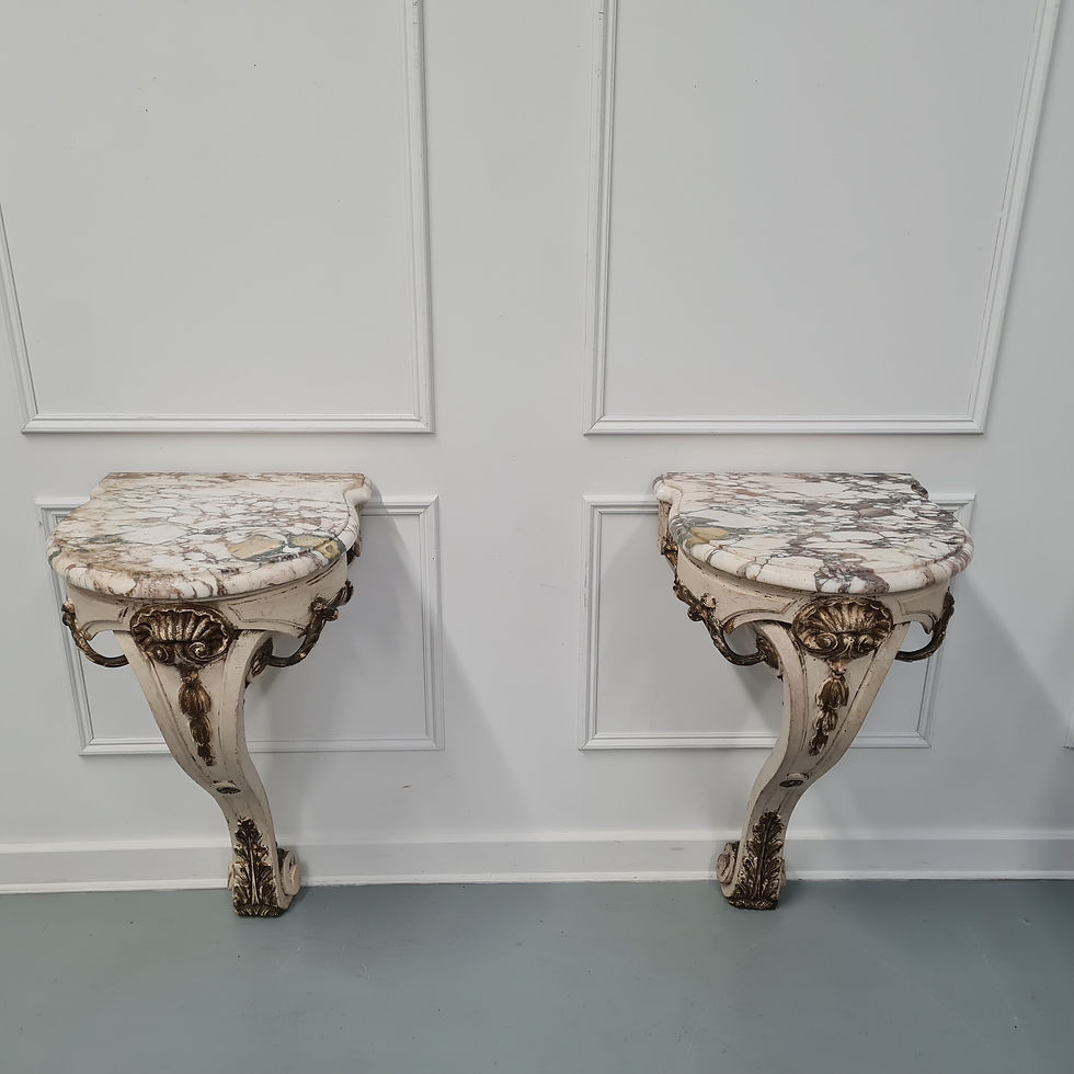 Thumbnail: Rare Pair of French Console Tables c1870