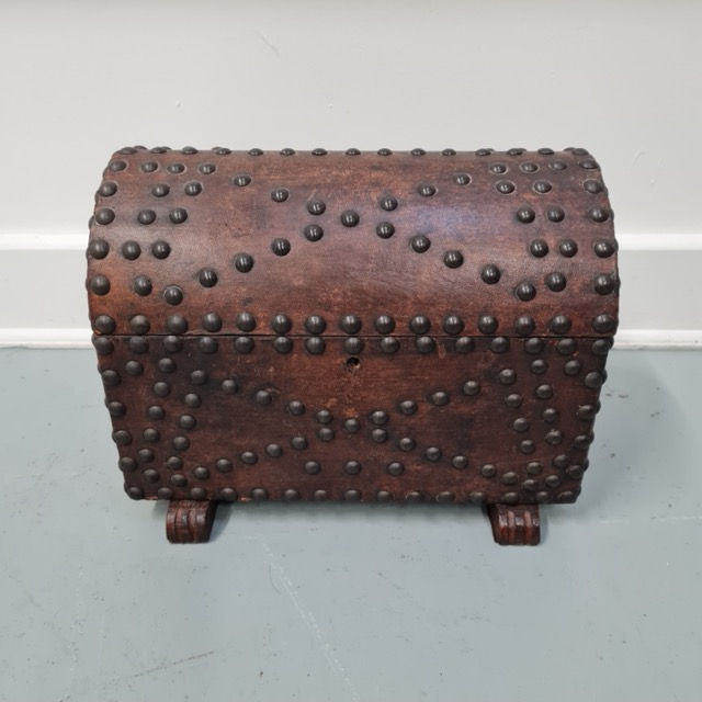 Stylish Leather Studded Casket C1920