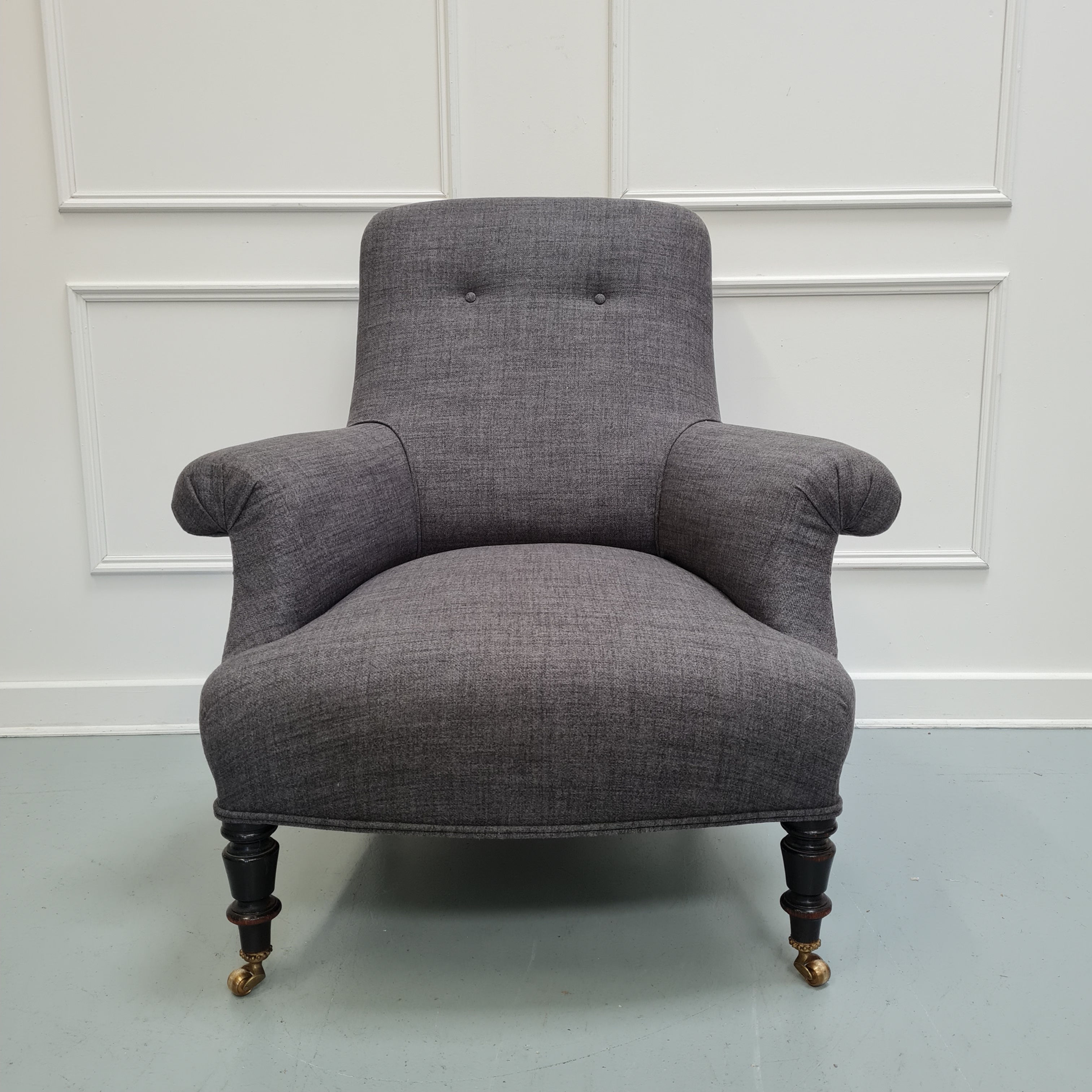 French Grey Antique Armchair c1910