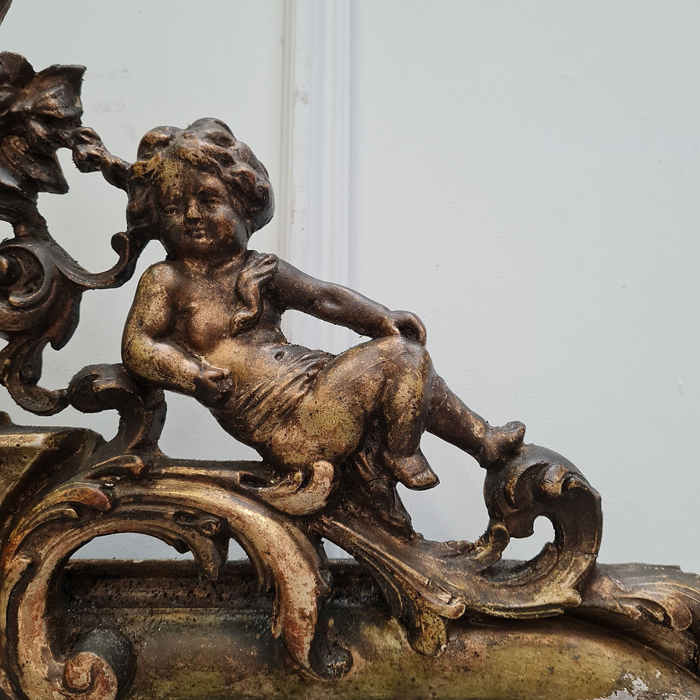 Thumbnail: Antique French Silver Cherub Mirror c1880
