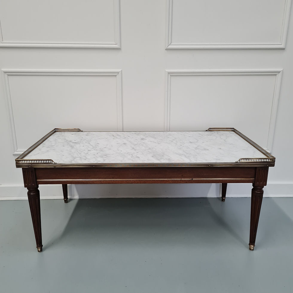 French Mahogany and Marble Coffee Table c1930