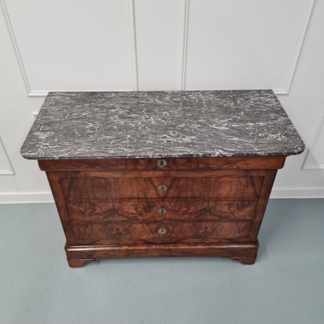 Thumbnail: Antique Louis Philippe Walnut Commode c1870