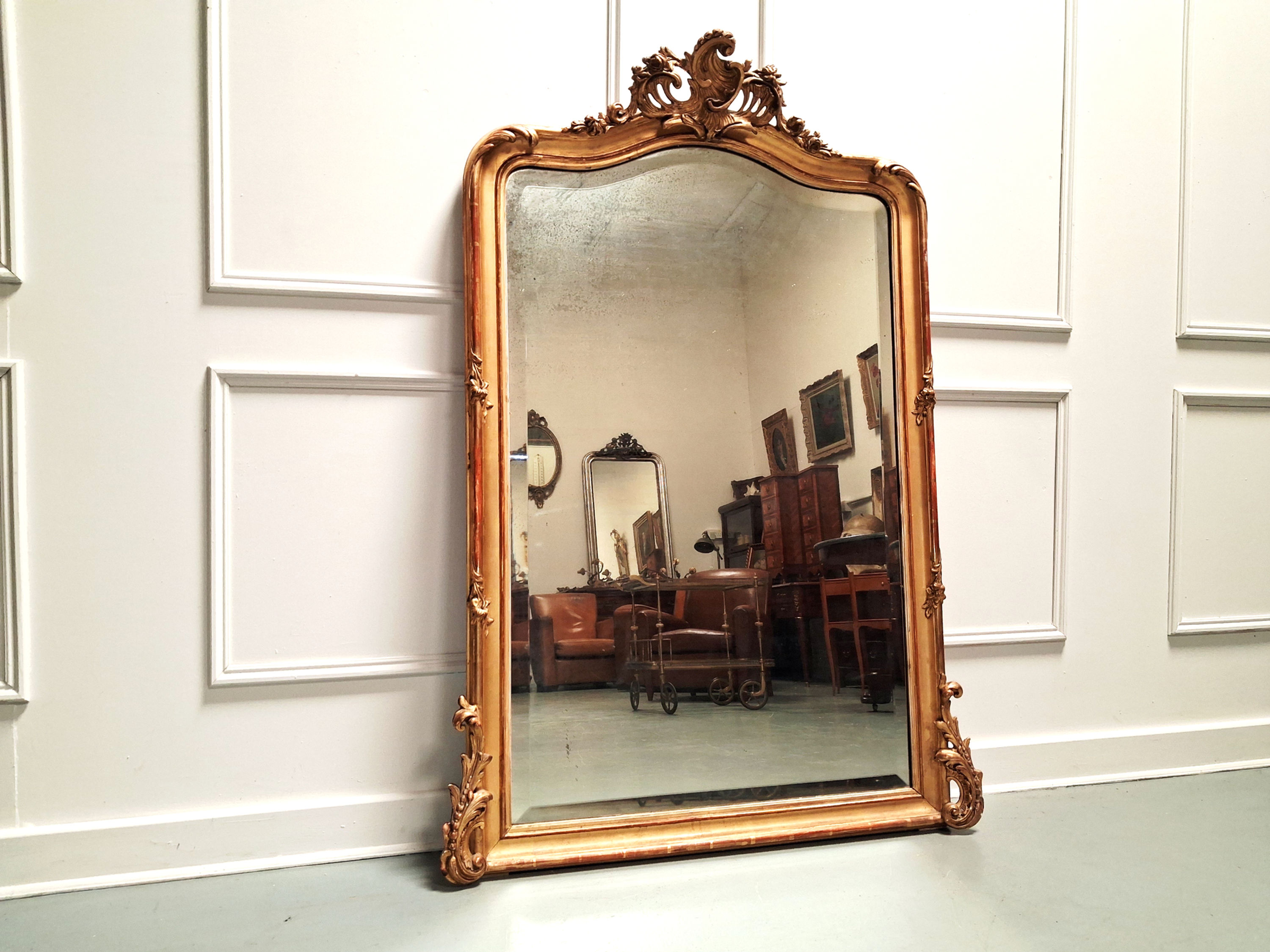 Antique French Rococo Mirror c1880