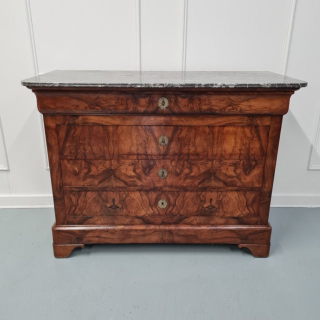 Antique Louis Philippe Walnut Commode c1870