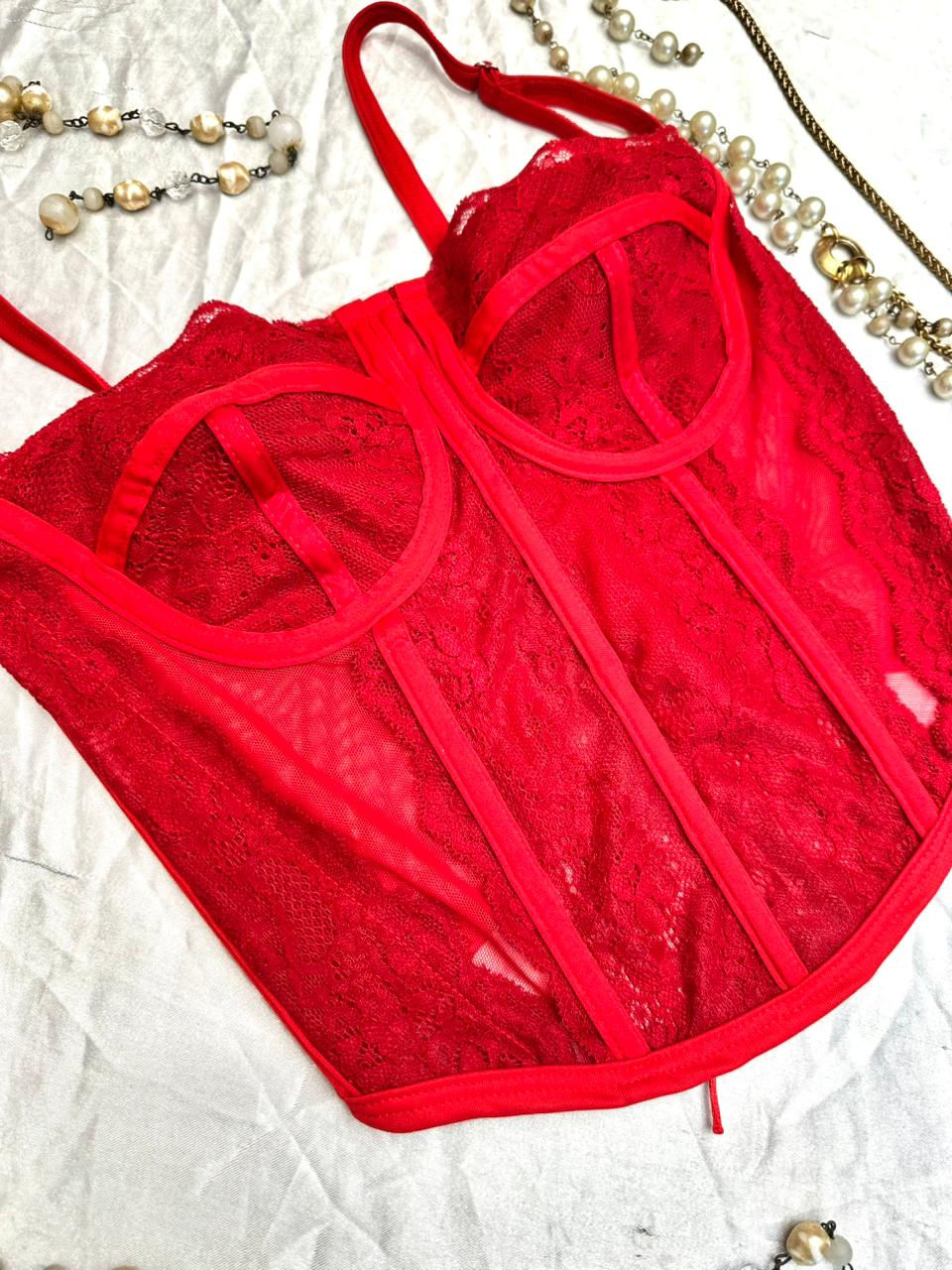 Miniatura: Corset vintage rendado