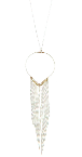 Thumbnail: HAMMERED CUT OUT FRINGE CHAIN LONG NECKLACE