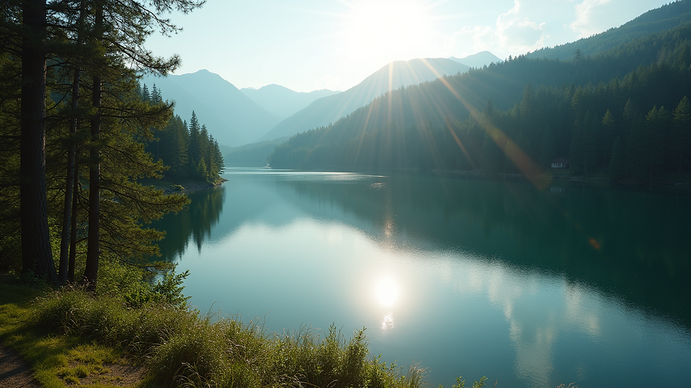 High angle view of a serene lake surrounded by forest