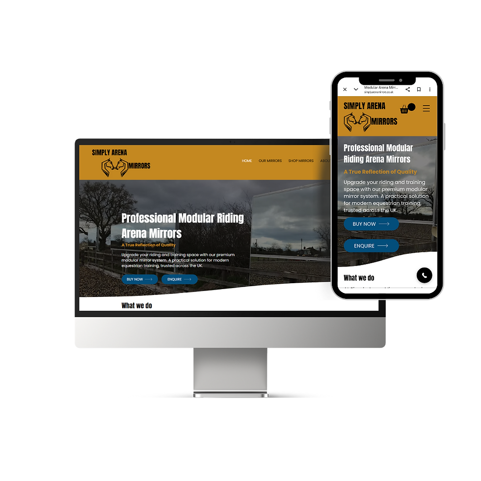 Responsive website design from the Mawer Design portfolio displayed on a laptop and mobile phone.