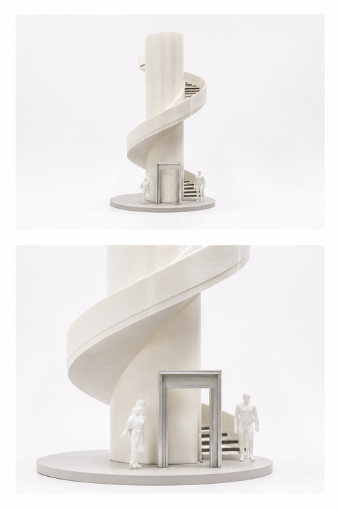3D Printed Staircase and Elevator | Lazer Cut Tiles