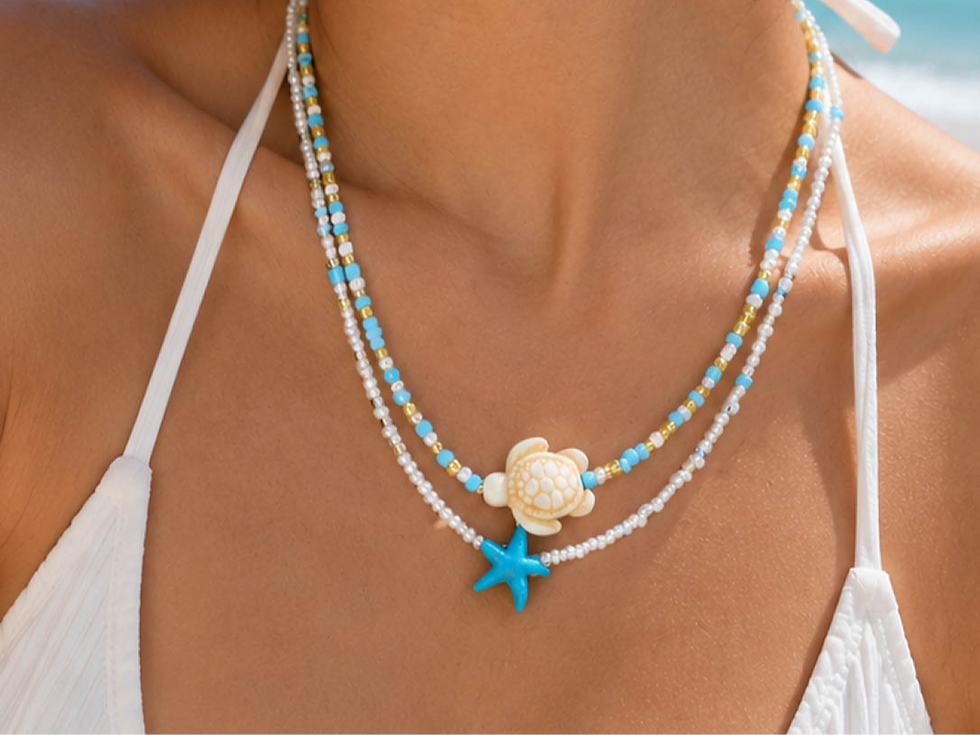 Thumbnail: Coastal Charm Necklace - Blue Lagoon