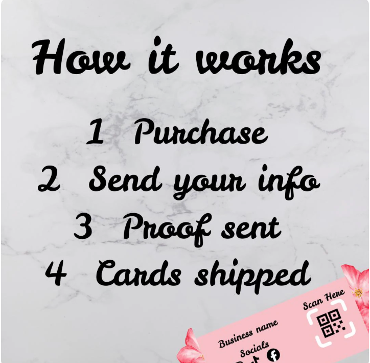 Thumbnail: Custom Folding Business Cards | QR Code Social Media Card | Small Business Thank