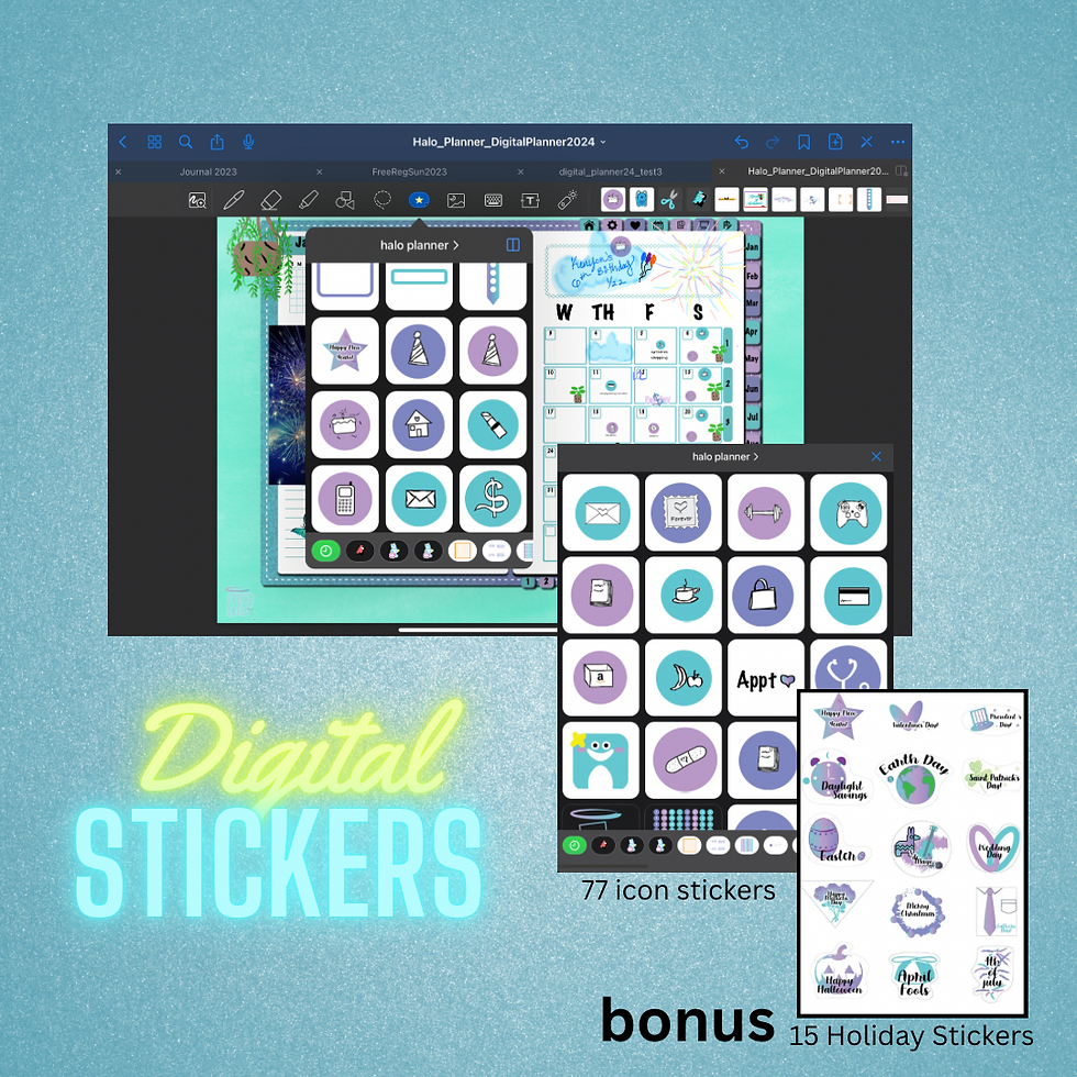 Thumbnail: Digital Planner Undated , Goodnotes , Hyperlinks, iPad Planner, Stickers Inc