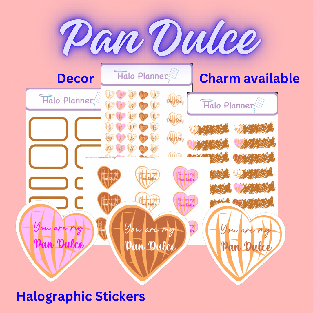 Pan Dulce individual Series| Halographic Stickers | Book Charms | plannin