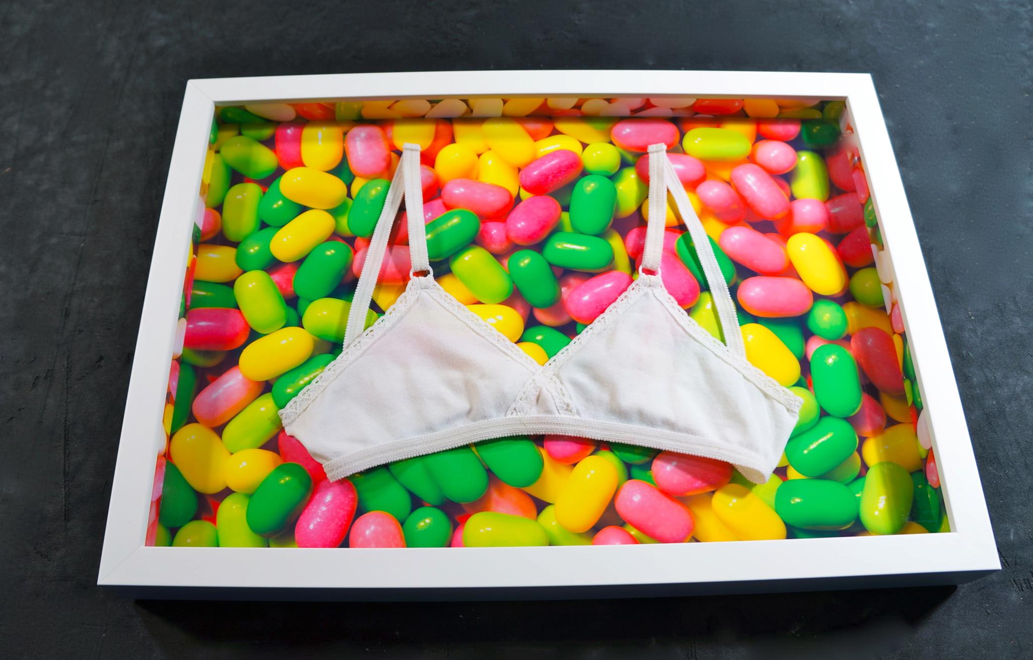 A customer wanted to display her very first training bra!