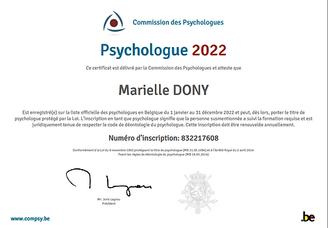 Certificat Psychologue Marielle Dony 2022.PNG