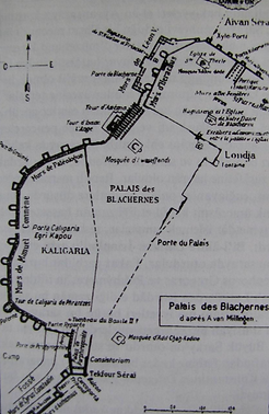 A map of the area locating Eğrikapı in relation to surrounding landmarks.
(Source: "Eski İstanbul" by Celal Esad Arseven).