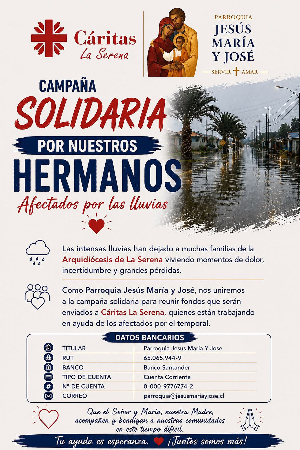 Gracias por su generosidad: nuestra comunidad reunió $5.325.333 para las familias afectadas en La Serena