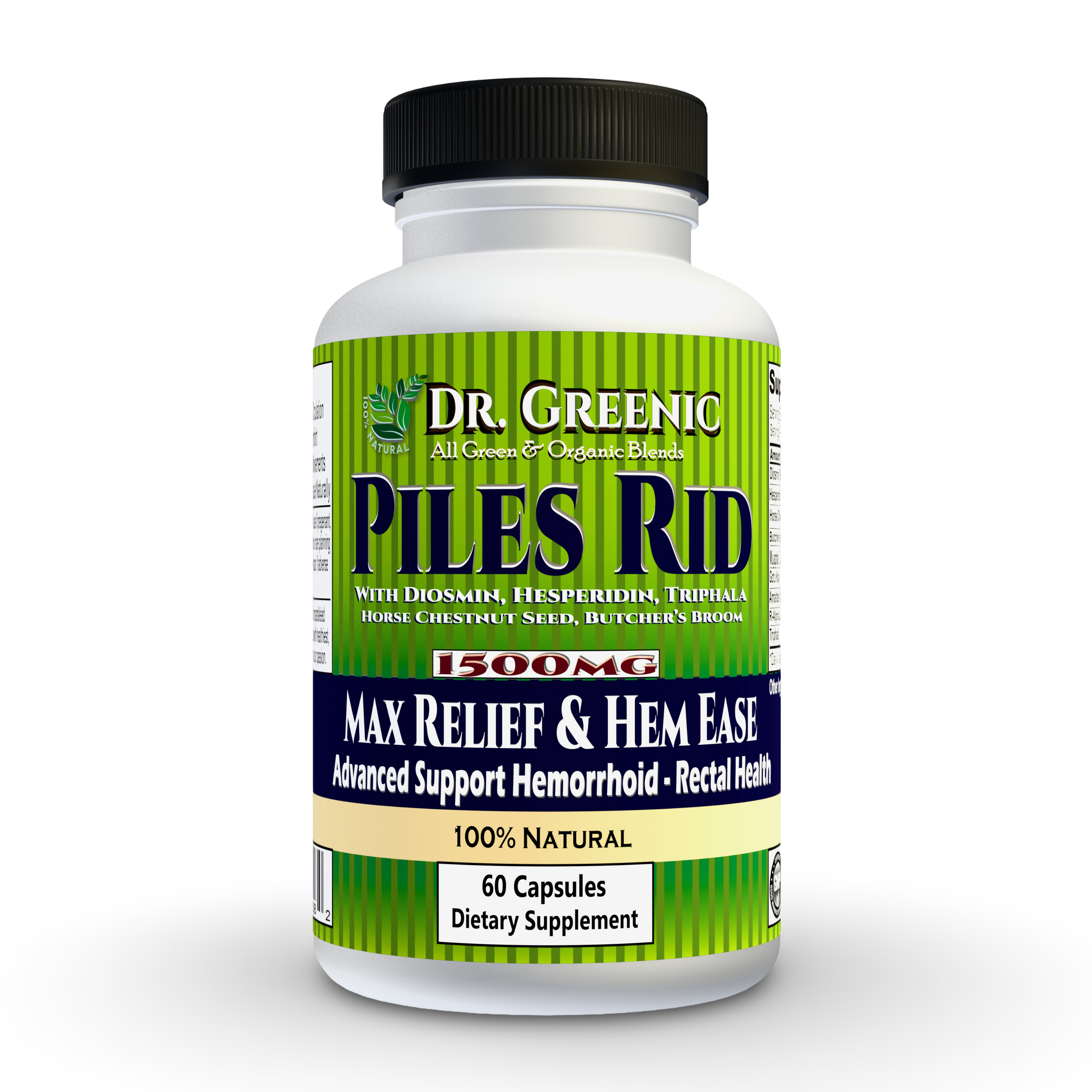 DR. GREENIC PILES RID™ Ultra Max Strength | Hemorrhoid & Piles Support