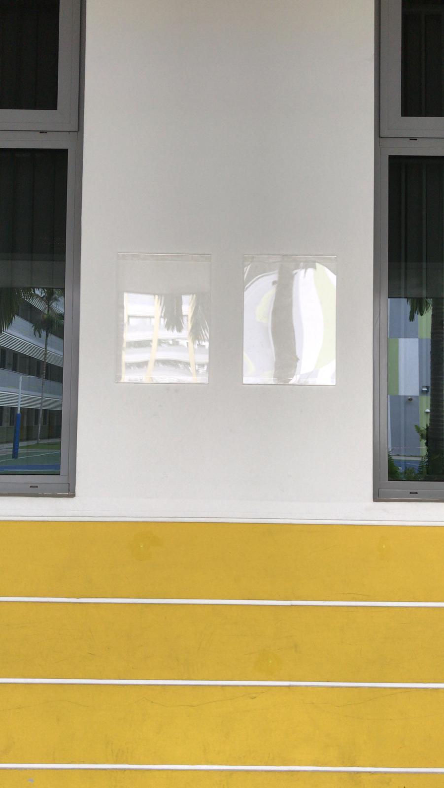 Acrylic slot holders + Wall painting