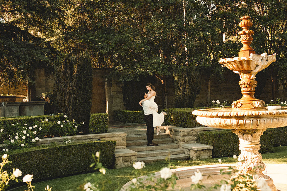 engagement photoshoot at greystone mansion in beverly hills
