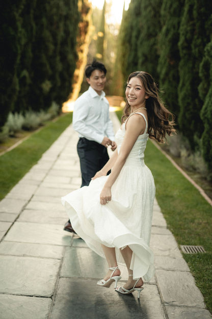 engagement photoshoot at greystone mansion in beverly hills
