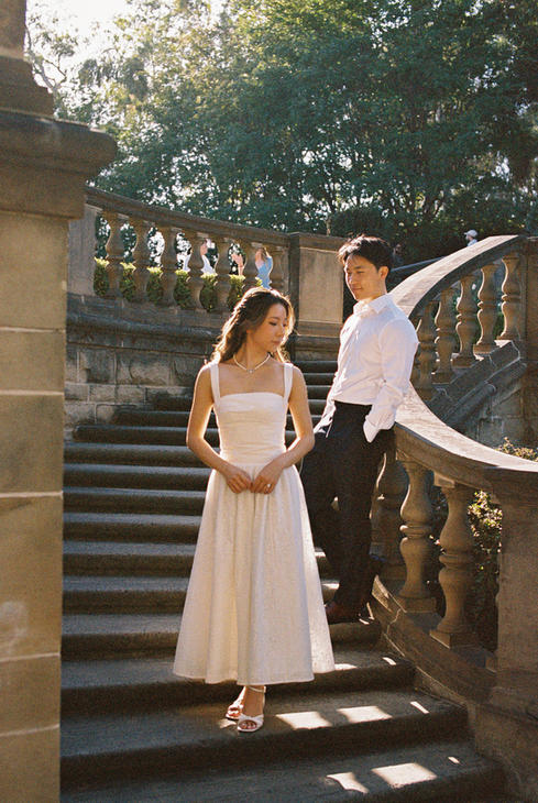 engagement photoshoot at greystone mansion in beverly hills