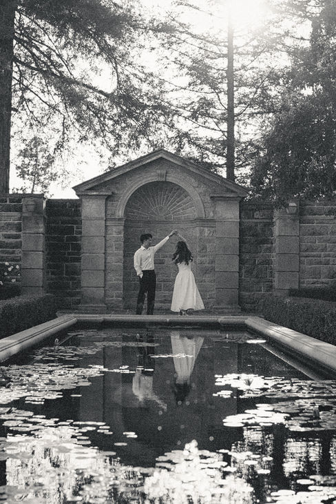 engagement photoshoot at greystone mansion in beverly hills