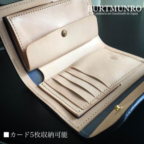 サムネイル： ルガトショルダーと牛ヌメ革を使用した本革製レザー３つ折り財布
