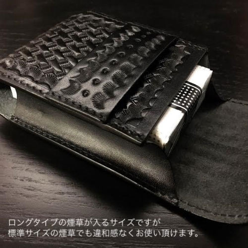【マツ】タバコケース　ルガトショルダー　手縫い　キャンモア マツ】タバコケース ルガトショルダー 手縫い キャンモア