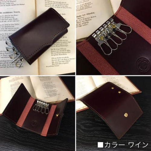 サムネイル： ルガトショルダーを使用した本革製６連レザーキーケース