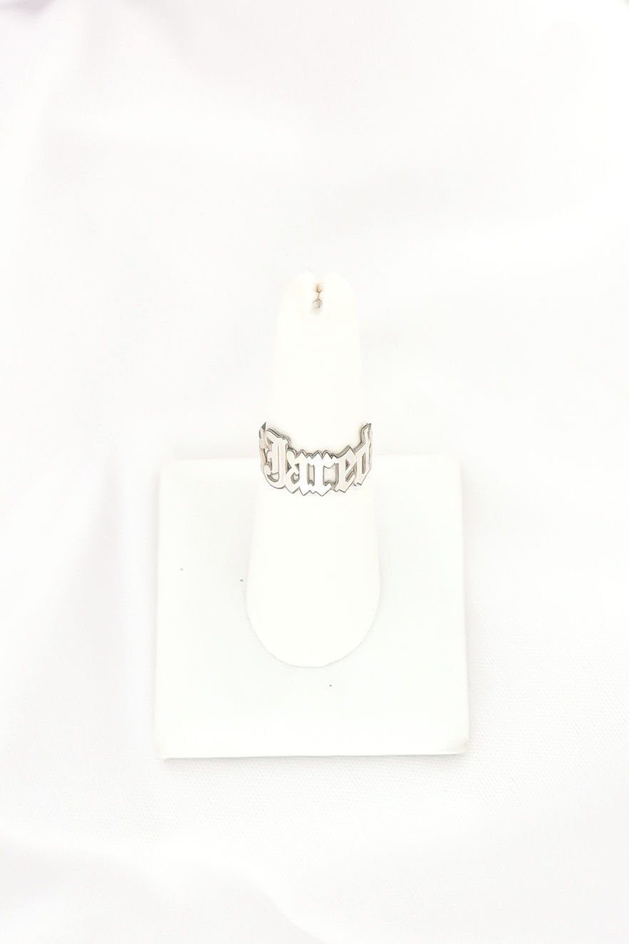 Thumbnail: Old English Medium Name Ring (STERLING SILVER OR SOLID GOLD)