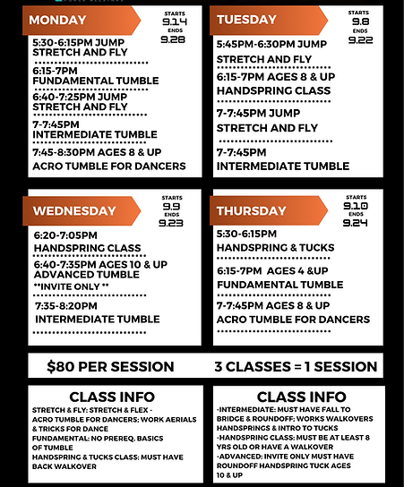 Fall 1 XFA Class Schedule.png