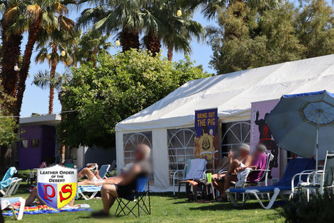 Guys Relaxing During our March, 2023 PLUNGE Pool Party 