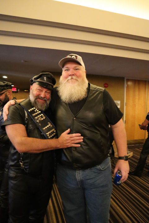 Barry Riddle (Left_ Mr. Tool Shed 2023) and his friend pose for an MVP Photograph_