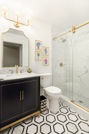 guest bath black vanity