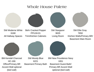 whole house paint palette