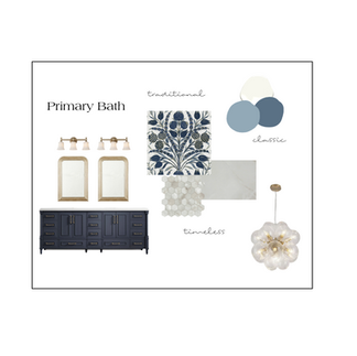 primary moodboard navy vanity