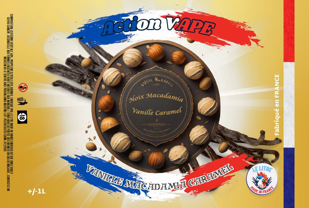 Caramel Vanille Noix de Macadamia - à partir de 10.90€ le 60ml, Booster inclus