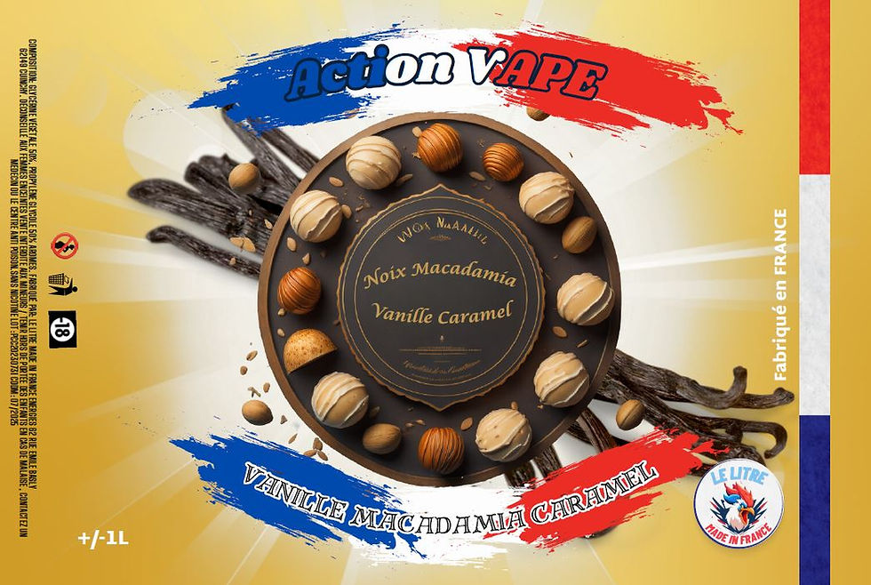 Caramel Vanille Noix de Macadamia - à partir de 10.90€ le 60ml, Booster inclus