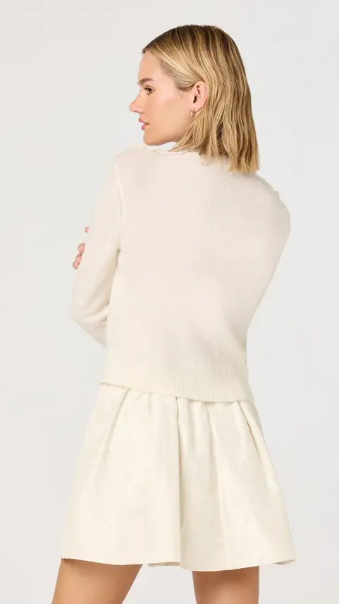 Back view of the Kristen Pointelle Collar Cardigan