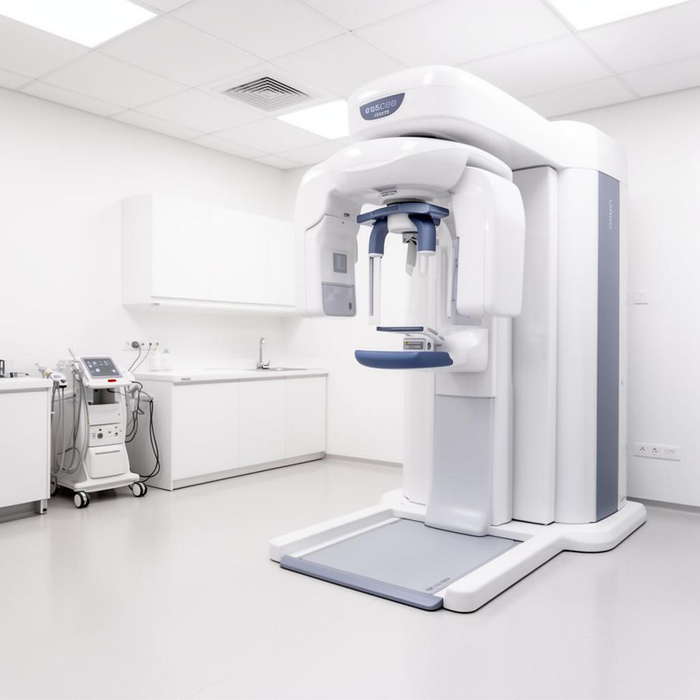 Modern medical imaging machine in a white room