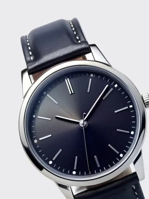 Vintage-inspired watch with black face
