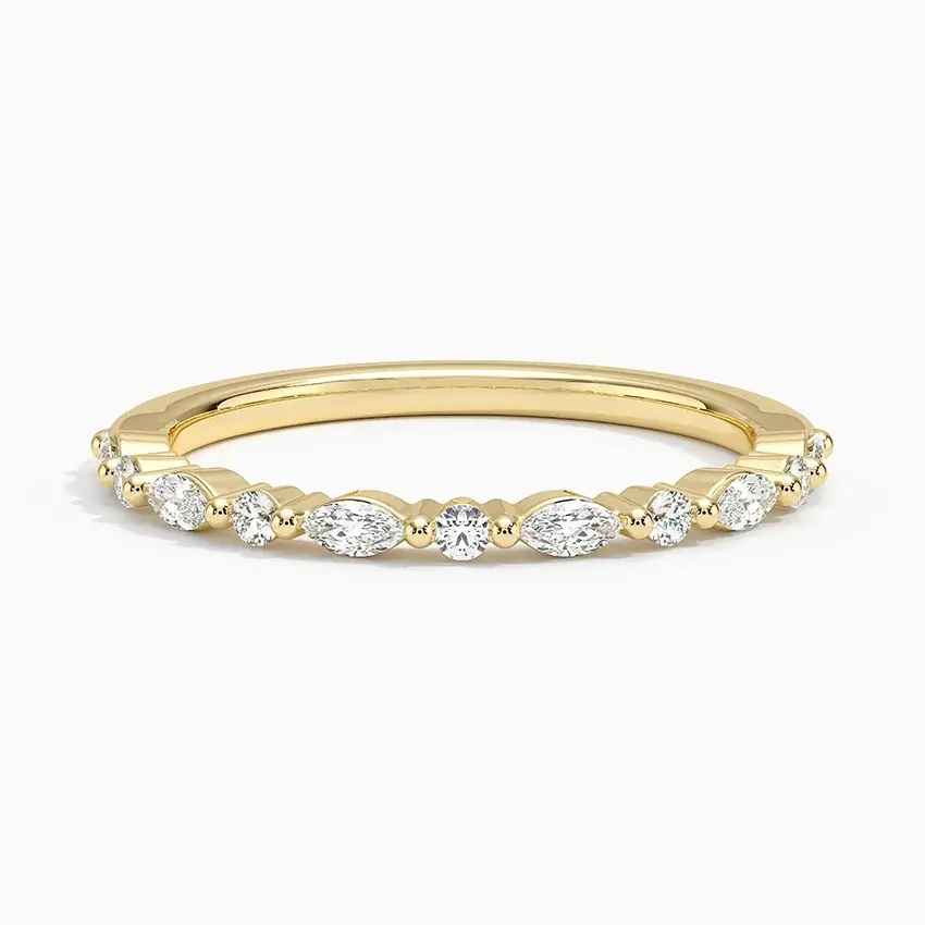 Delicate marquise and round diamond eternity band